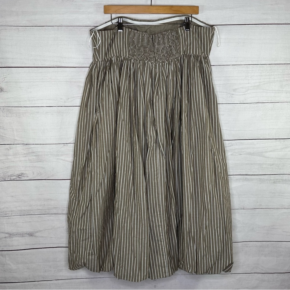 NWT Lucky brand Brown/White Poplin Bubble Hem Maxi Dress Size XL - Picture 6 of 10